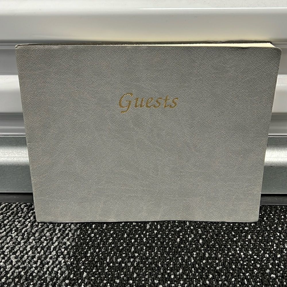 Tempo Italian Canvas Gray Guest Book, NWOT